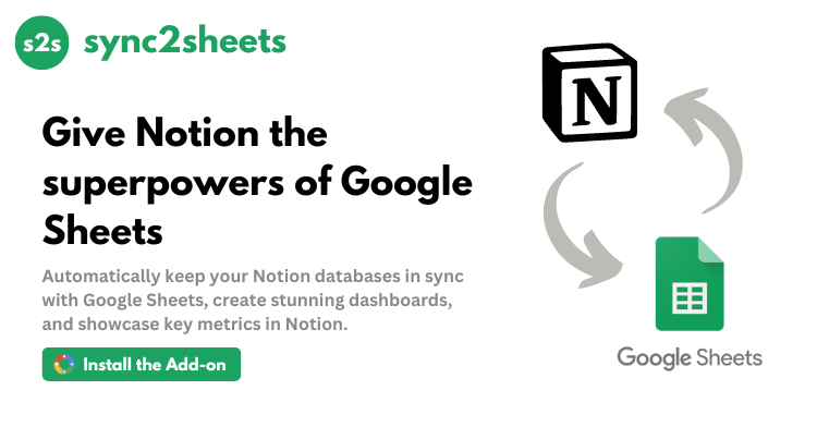 Sync2Sheets product overview