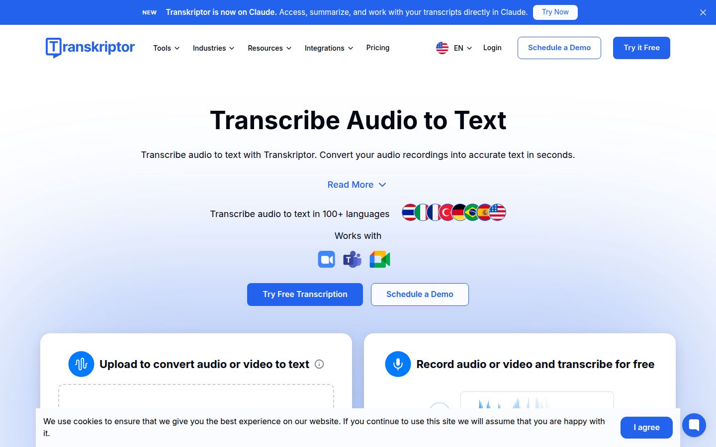 Transkriptor product overview