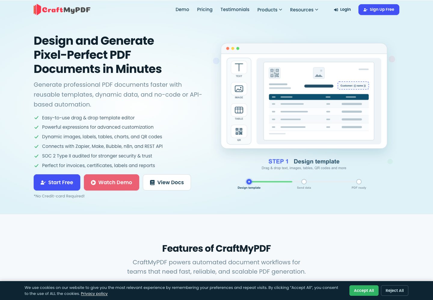 CraftMyPDF product overview