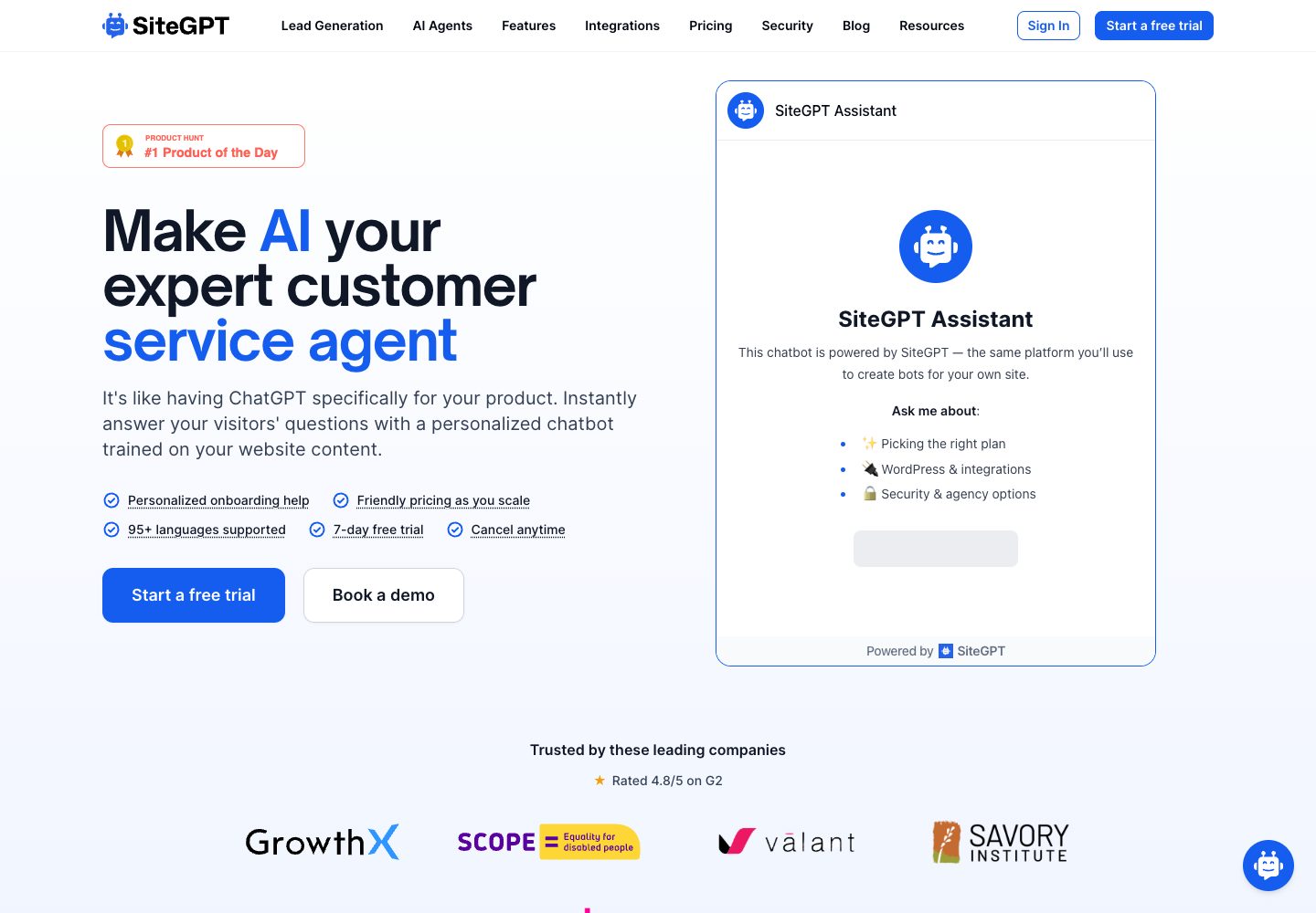 SiteGPT product overview