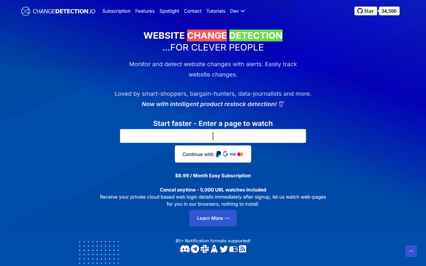 changedetection.io product overview